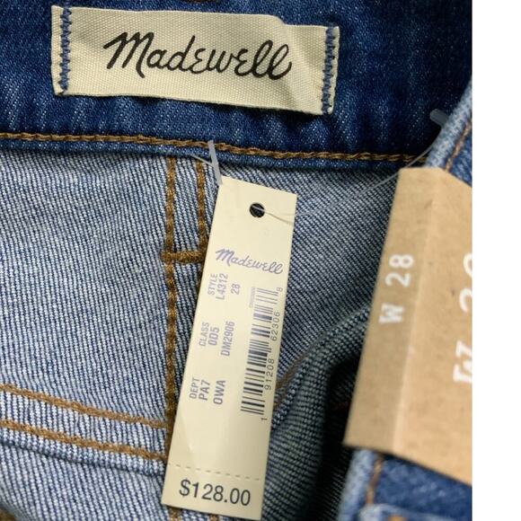 Madewell Jeans Womens 28 Slim Wide Leg Crop Button Fly Mid Wash Streetwear Denim - Picture 10 of 16